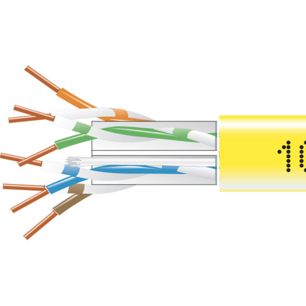 Black Box CAT6 550-MHz Solid Bulk Cable UTP CMP Plenum YL 1000FT Pull-Box