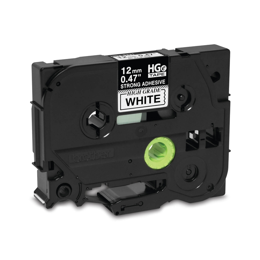 Brother HGES2315PK Black on White Extra-Strength Adhesive Label Tape