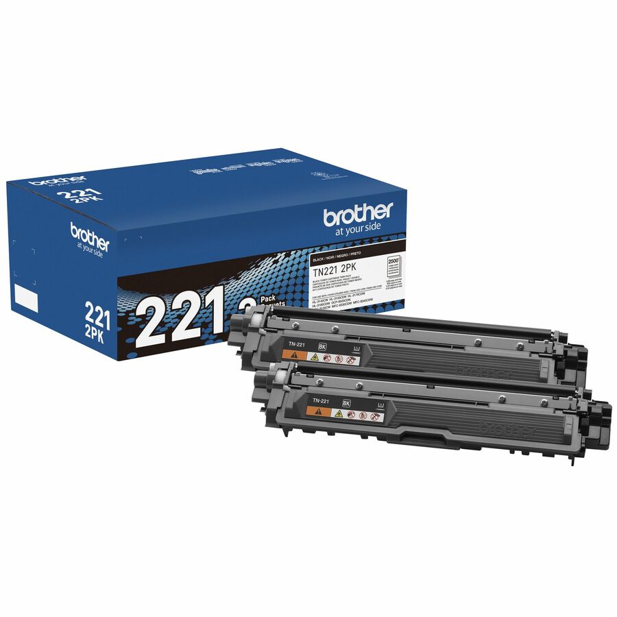 Brother TN221 Original Standard Yield Laser Toner Cartridge - Twin-pack - Black - 1 Box