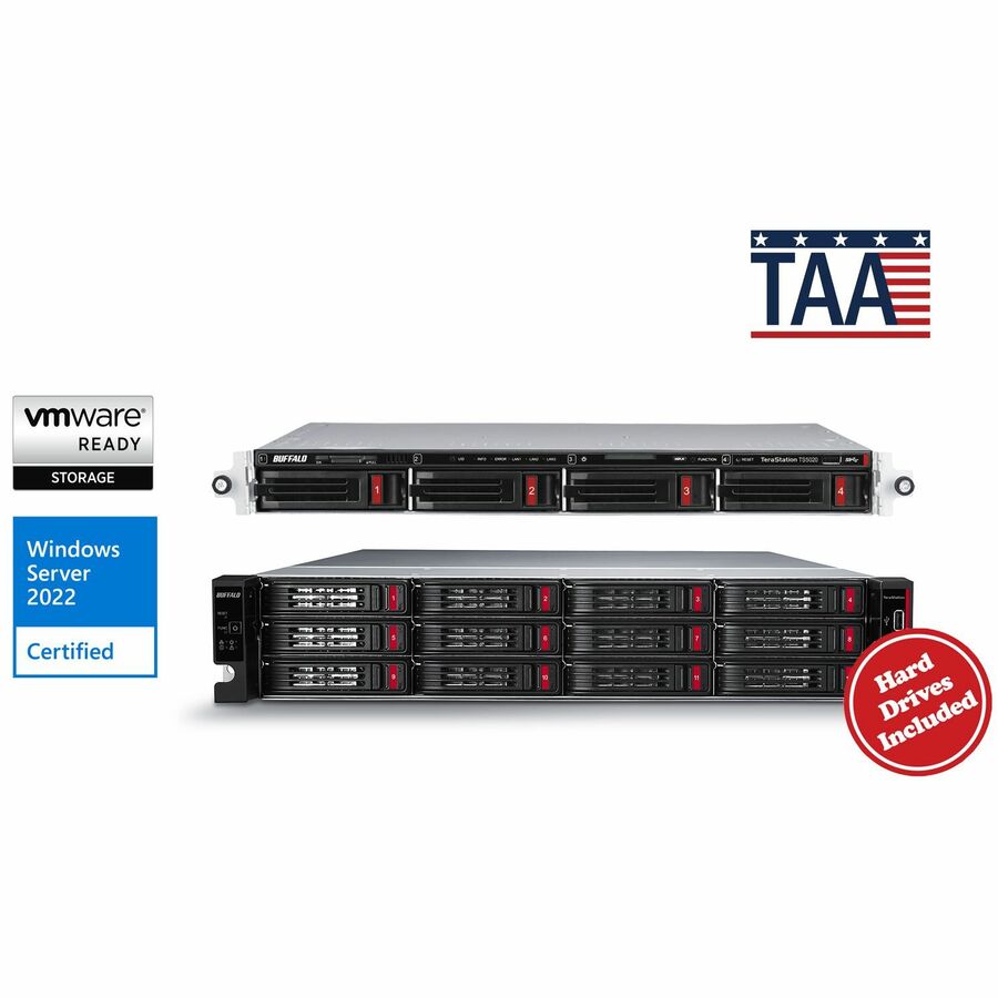 BUFFALO TeraStation 5420RN 4-Bay Secure Business Rackmount NAS 16TB (4x4TB) w/ Hard Drives Included