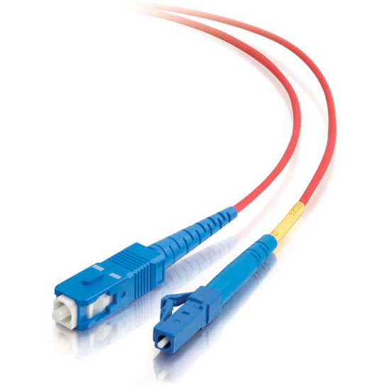 C2G 2m LC-SC 9/125 OS1 Simplex Singlemode PVC Fiber Optic Cable - Red
