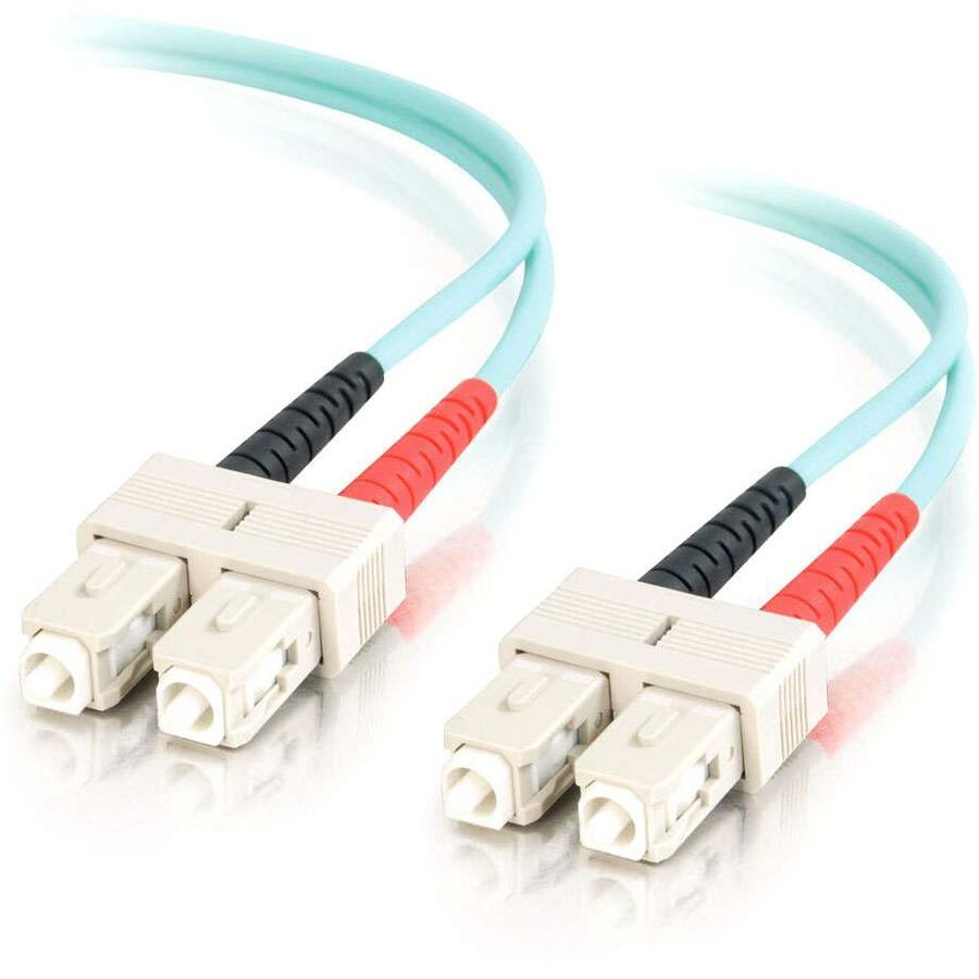 C2G-3m SC-SC 10Gb 50/125 OM3 Duplex Multimode PVC Fiber Optic Cable (LSZH) - Aqua