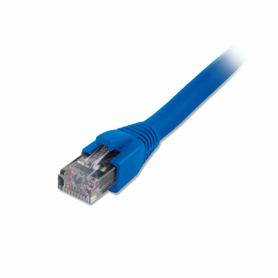 Comprehensive Cat6 Snagless Solid Plenum Shielded Blue Patch Cable 75ft
