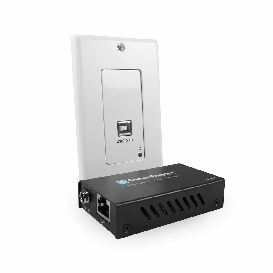 Comprehensive Pro AV/IT USB 2.0 High Speed Single Gang Wall Plate Extender Kit up to 328ft