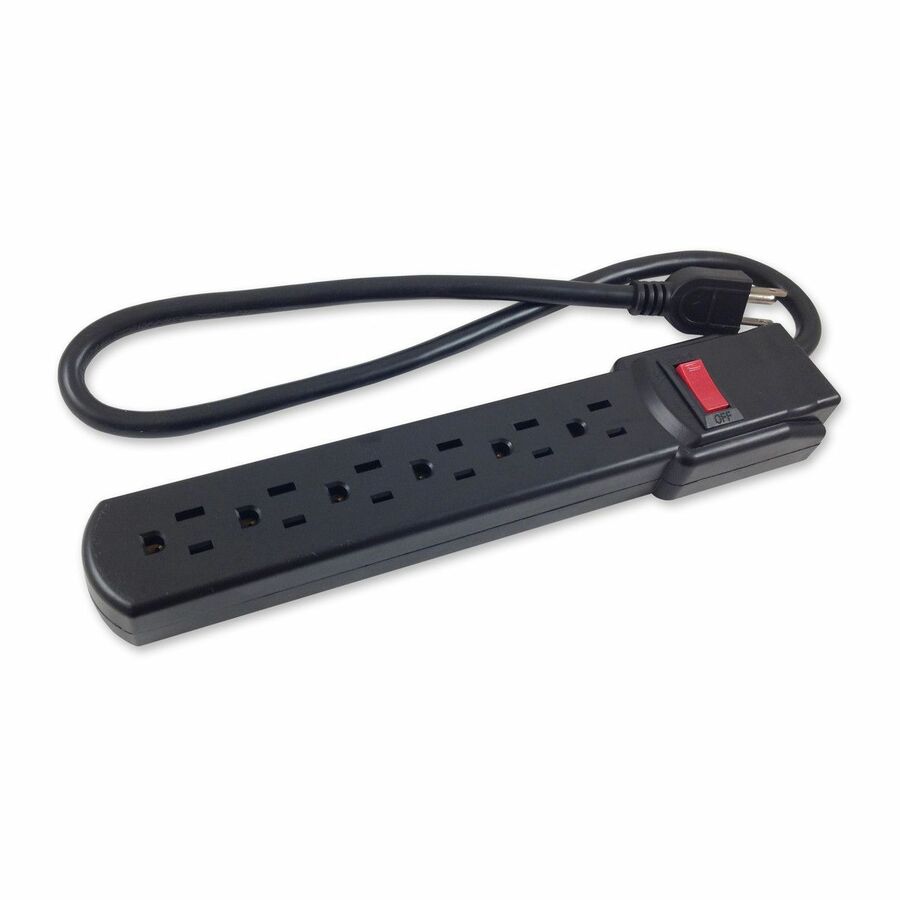 Comprehensive 6-Outlet Black Surge Protector 6Ft AC Cord