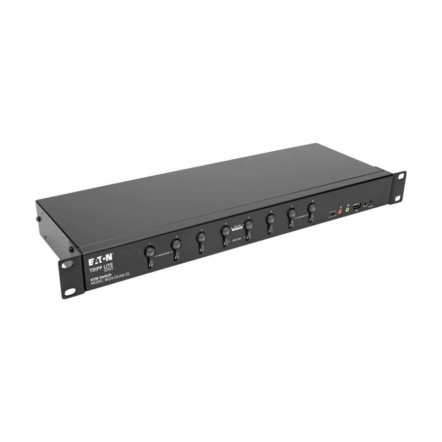 Tripp Lite by Eaton 8-Port DVI/USB KVM Switch with Audio and USB 2.0 Peripheral Sharing, 1U Rack-Mount, Dual-Link, 2560 x 1600, TAA