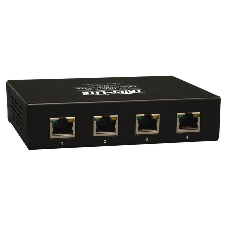 Eaton Tripp Lite Series 4-Port VGA over Cat5/6 Splitter/Extender, Box-Style Transmitter for Video, Up to 1000 ft. (305 m), TAA