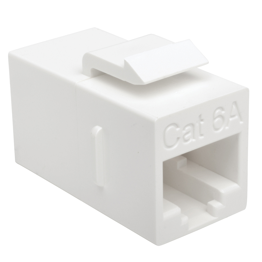 Eaton Tripp Lite Series Cat6a Straight-Through Modular In-Line Snap-In Coupler (RJ45 F/F), TAA