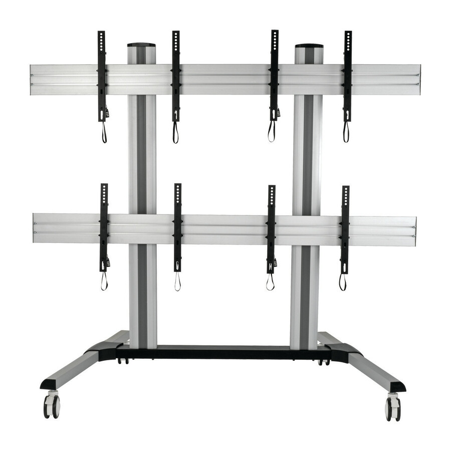 Tripp Lite series Mobile Quad-Screen Video Wall - For Four 45" to 55" TVs and Monitors, Heavy Duty
