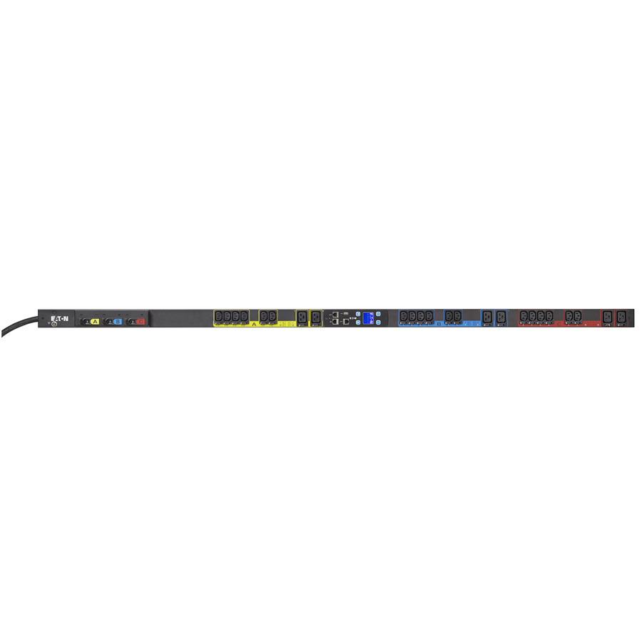 Eaton Managed rack PDU, 0U, L15-20P input, 5.76 kW max, 200-240V, 16A, 10 ft cord, Three-phase, Outlets: (18) C13 Outlet grip, (6) C19 Outlet grip