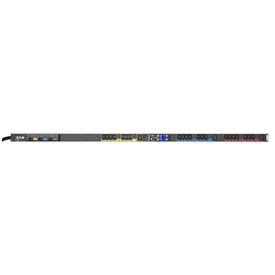 Eaton Managed rack PDU, 0U, L15-30P input, 8.64 kW max, 200-240V, 24A, 10 ft cord, Three-phase, Outlets: (21) C13 Outlet grip, (3) C19 Outlet grip