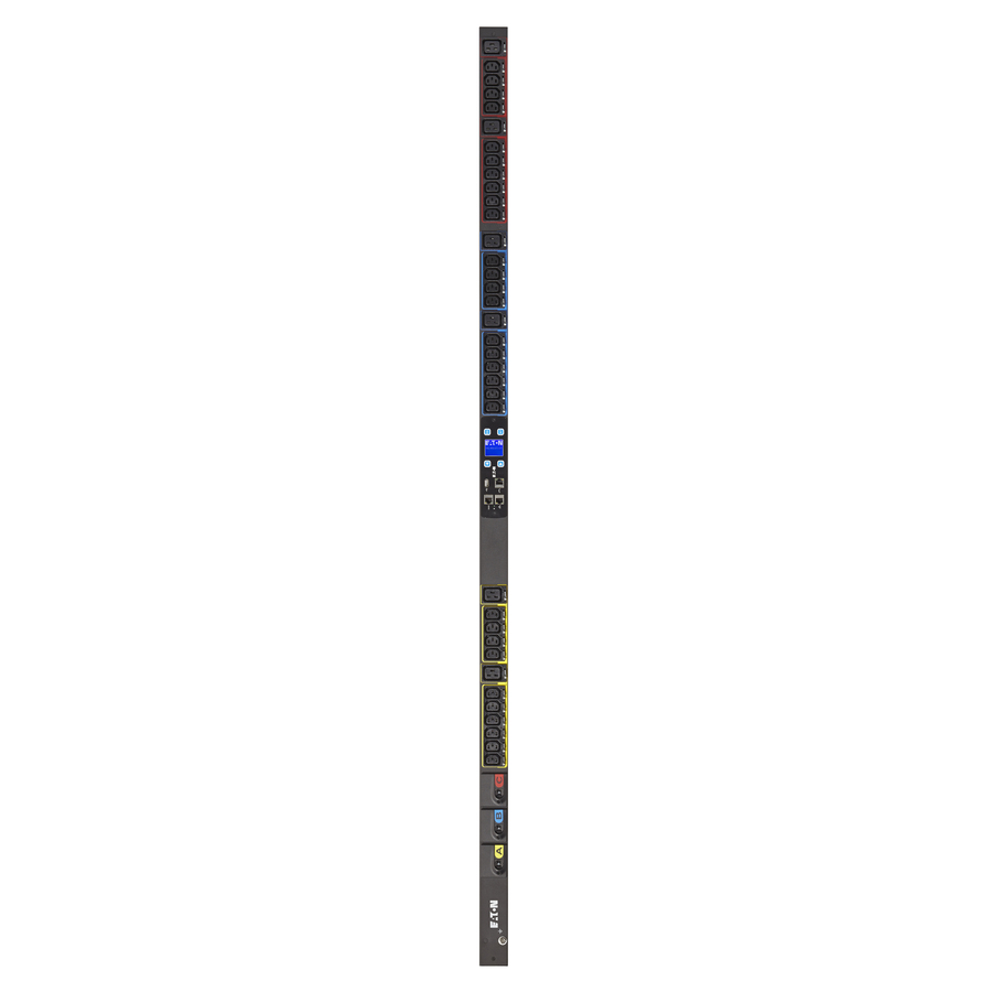 Eaton Metered Input rack PDU, 0U, L21-30P input, 8.64 kW max, 120/208V, 24A, 10 ft cord, Three-phase, Outlets: (30) C13 Outlet grip, (6) C19 Outlet grip