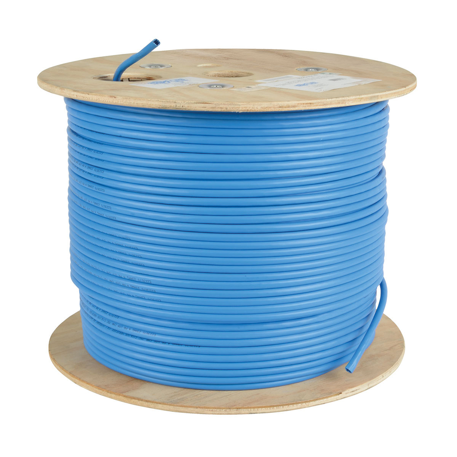 Eaton Tripp Lite Series Cat6a 10G-Certified Solid Core UTP CMR PVC Bulk Ethernet Cable, Blue, 1000 ft. (304.8 m)