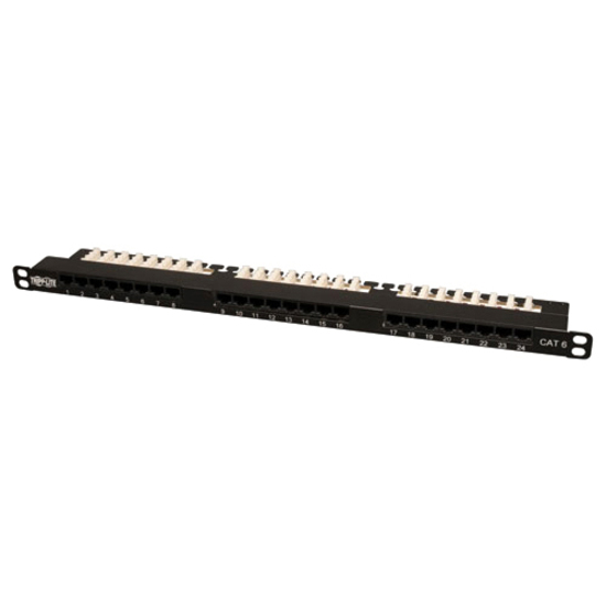 Eaton Tripp Lite Series 24-Port 0.5U Rack-Mount Cat6/Cat5 110 Patch Panel 568B, RJ45 Ethernet, TAA