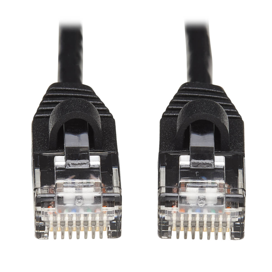 Eaton Tripp Lite Series Cat6a 10G Snagless Molded Slim UTP Ethernet Cable (RJ45 M/M), Black, 25 ft. (7.62 m)