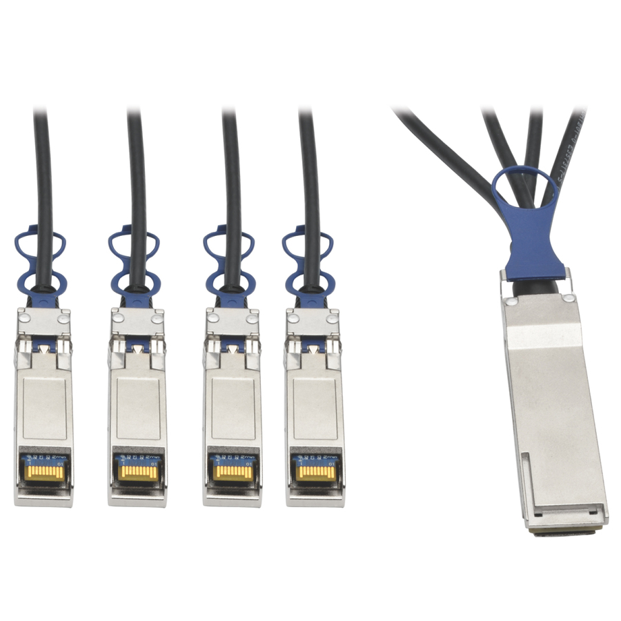 Tripp Lite by Eaton QSFP+ to 10 GbE SFP+ Passive DAC Breakout Cable (M/M) QSFP+ to (x4) SFP+ Compatible to Cisco QSFP-4SFP10G-CU1M 1M (3.28 ft.)