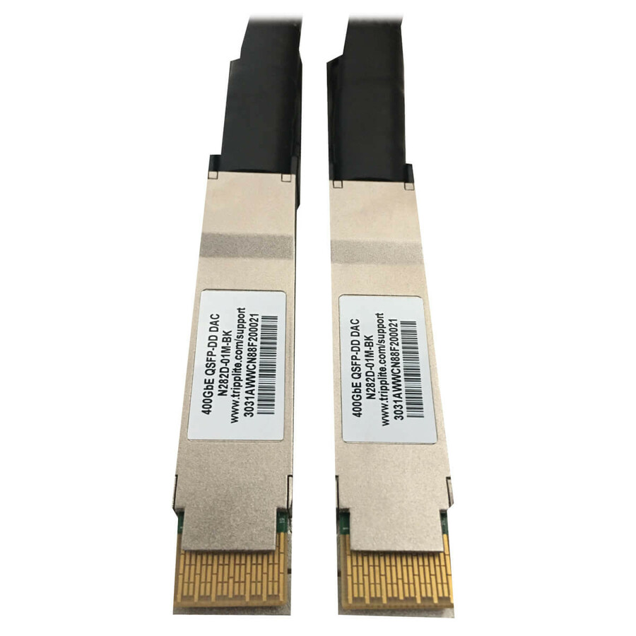 Eaton Tripp Lite Series 400G Passive Twinax Direct-Attach Cable (QSFP-DD/QSFP-DD), Black/Silver, 1 m