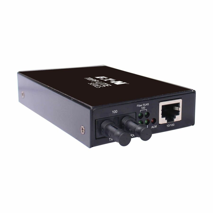 Tripp Lite by Eaton Hardened Copper to Fiber Media Converter 10/100 Mbps RJ45/ST Multimode -10° to 60°C 2 km (1.2 mi.)