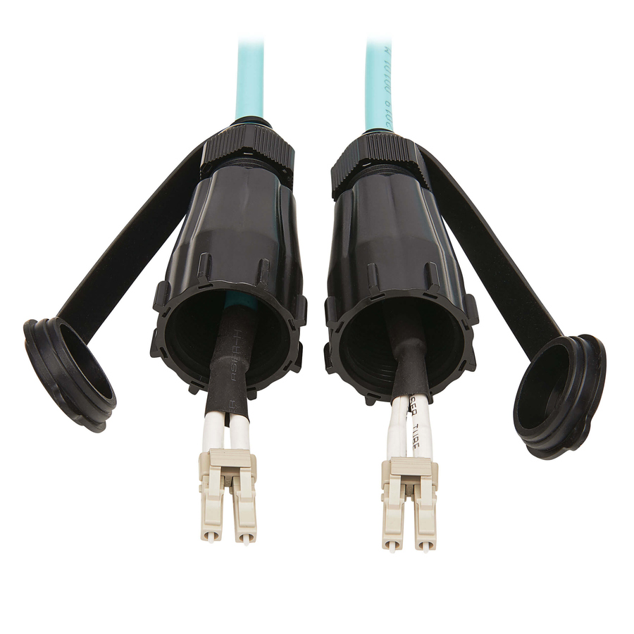 Eaton Tripp Lite Series 10Gb Rigid Industrial Duplex Multimode 50/125 OM3 Fiber Patch Cable (LC/LC) - IP68, Aqua, 1 m (3 ft.)
