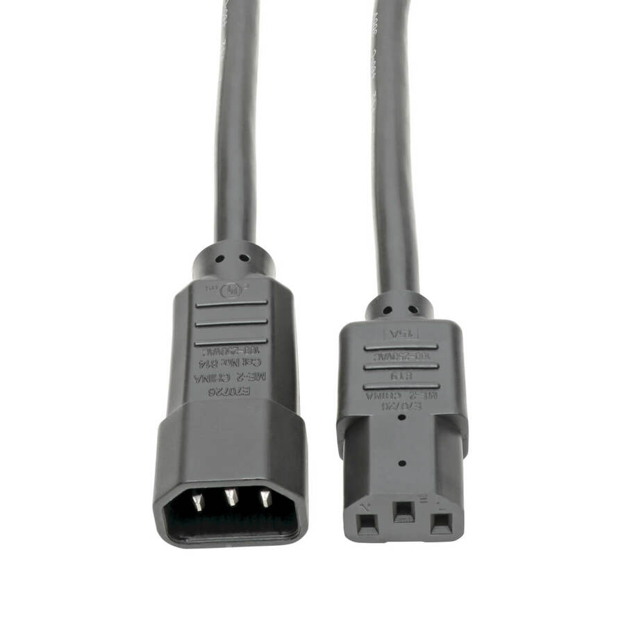 Tripp Lite by Eaton Heavy-Duty PDU Power Cord C13 to C14 - 15A 250V 14 AWG 3 ft. (0.91 m) Black