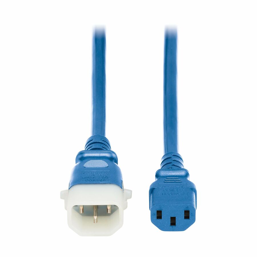 Eaton Tripp Lite Series PDU Power Cords, C13 to P-Lock C14 - Heavy-Duty, 15A, 250V, 14 AWG, 2 ft. (0.6 m), Blue, 6 Pack