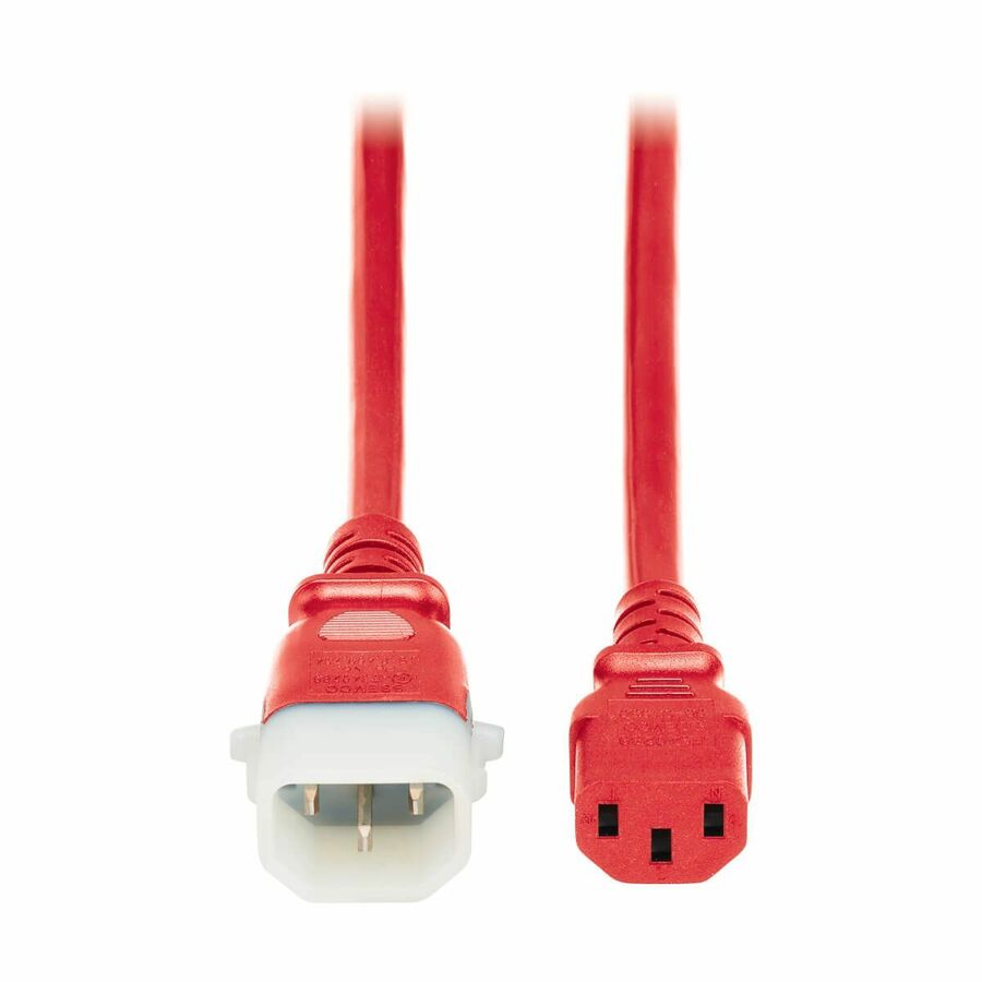 Eaton Tripp Lite Series PDU Power Cords, C13 to P-Lock C14 - Heavy-Duty, 15A, 250V, 14 AWG, 10 ft. (3.1 m), Red, 6 Pack