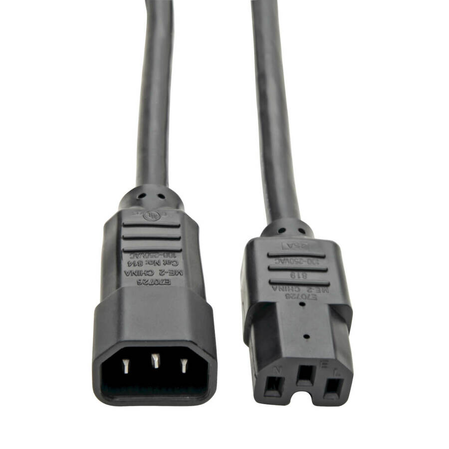 Tripp Lite by Eaton Power Cord C14 to C15 - Heavy-Duty 15A 250V 14 AWG 10 ft. (3.05 m) Black