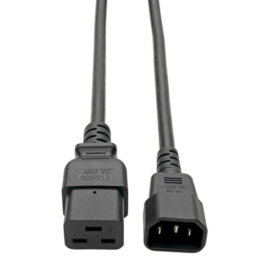Tripp Lite by Eaton Power Cord C19 to C14 - Heavy-Duty 15A 250V 14 AWG 4 ft. (1.22 m) Black