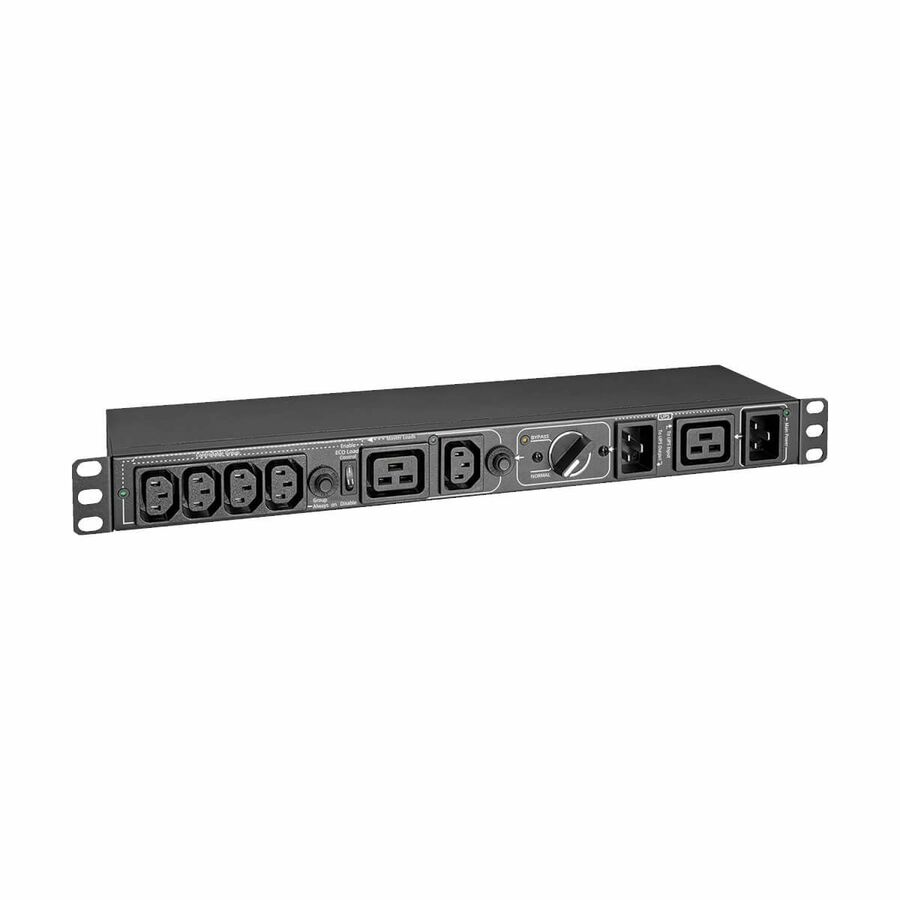 Tripp Lite by Eaton PDU 200-250V 16A Single-Phase Hot-Swap PDU with Manual Bypass - 5 C13 and 1 C19 Outlets 2 C20 Inlets 1U Rack/Wall
