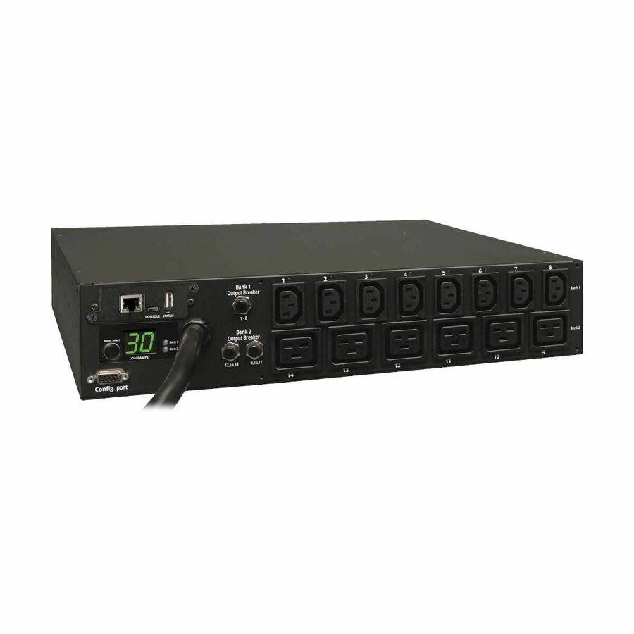 Tripp Lite by Eaton PDU 5.5kW Single-Phase Switched PDU - LX Interface 208/230V Outlets (8 C13 & 6 C19) L6-30P Input 15 ft. (4.57 m) Cord 2U Rack-Mount TAA