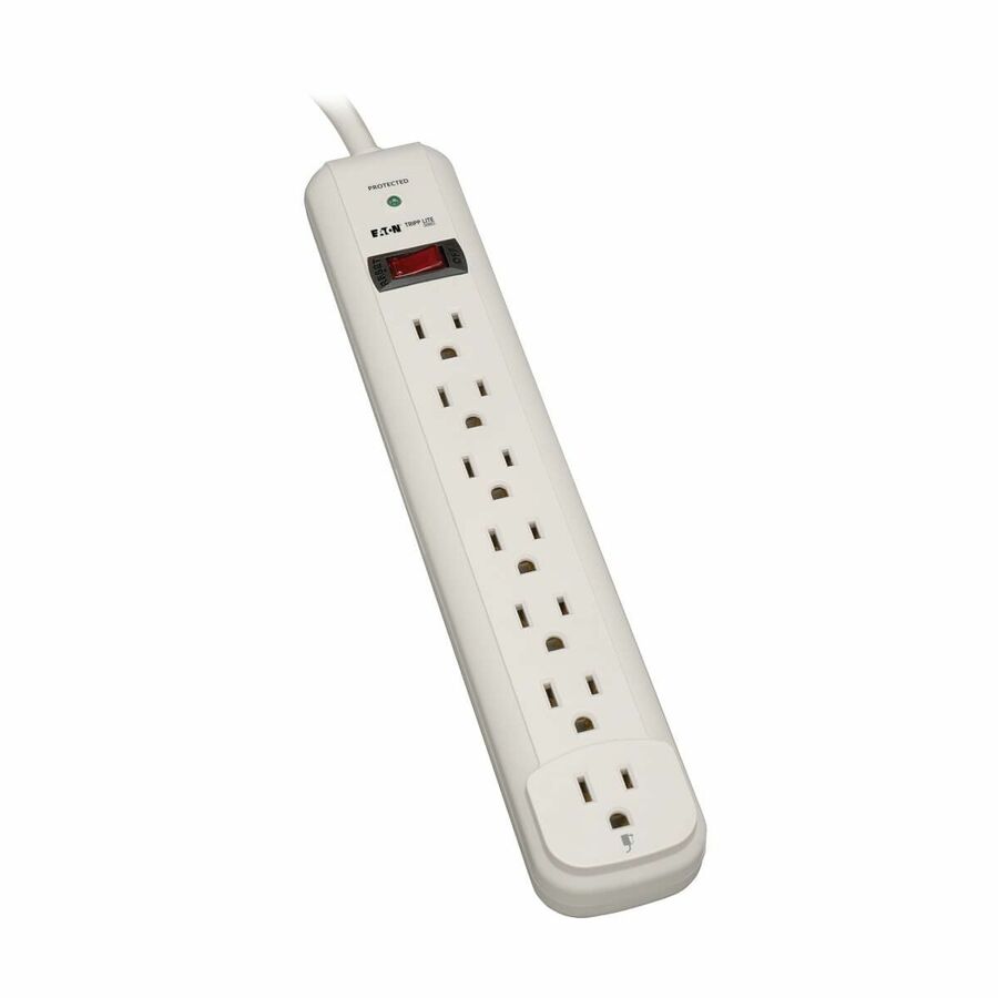 Eaton Tripp Lite Series Protect It! 7-Outlet Surge Protector, 12 ft. Cord, 1080 Joules, Diagnostic LED, Light Gray Housing