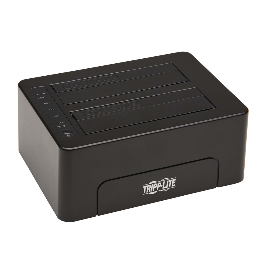 Tripp Lite by Eaton 2-Bay USB 3.0 SATA Hard Drive Docking Station with Erase Function, 2.5 and 3.5 in. HDD and SSD