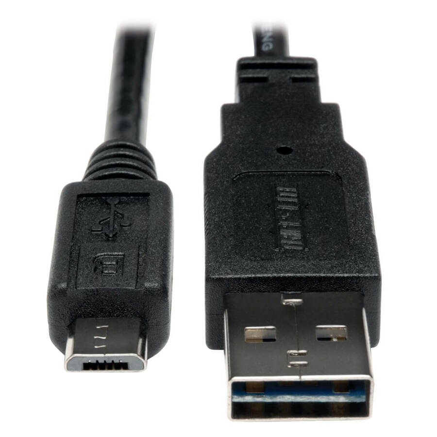 Eaton Tripp Lite Series Universal Reversible USB 2.0 Cable (Reversible A to 5Pin Micro B M/M), 1 ft. (0.31 m)