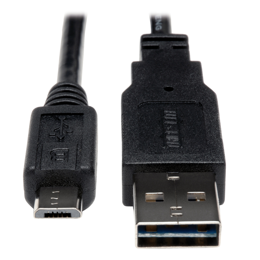 Eaton Tripp Lite Series Universal Reversible USB 2.0 Cable (Reversible A-M to 5Pin Micro B-M), 10 ft. (3.05 m)