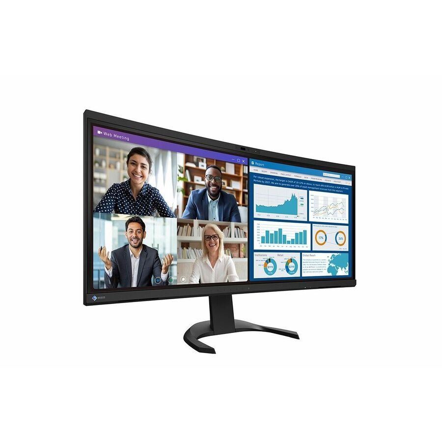EIZO FlexScan EV3450XC-BK 34" Class Webcam UWQHD Curved Screen LED Monitor - 21:9 - Black
