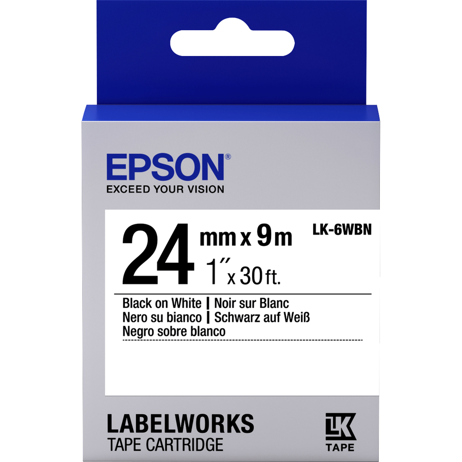 Epson LabelWorks Standard LK Tape Cartridge ~1" Black on White