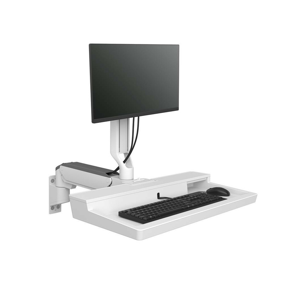 Ergotron CareFit Mounting Arm for Monitor, Mouse, Keyboard, LCD Display - White