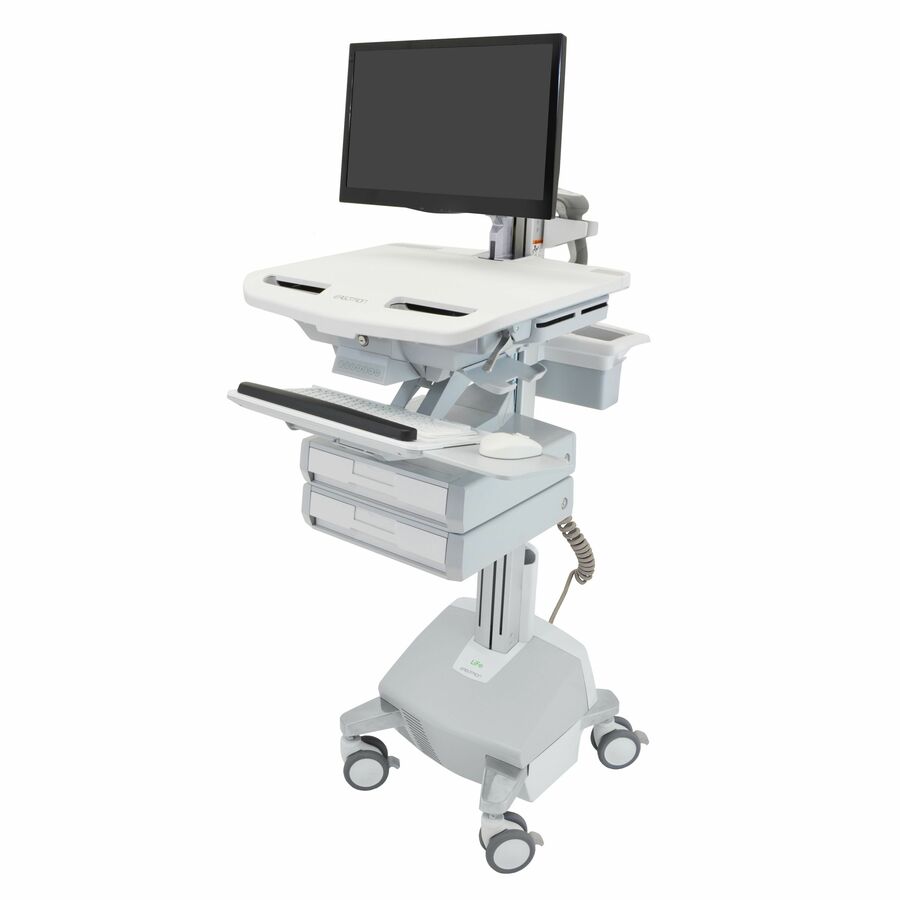 Ergotron StyleView Cart with LCD Arm, LiFe Powered, 2 Drawers (1x2), US/CA/MX