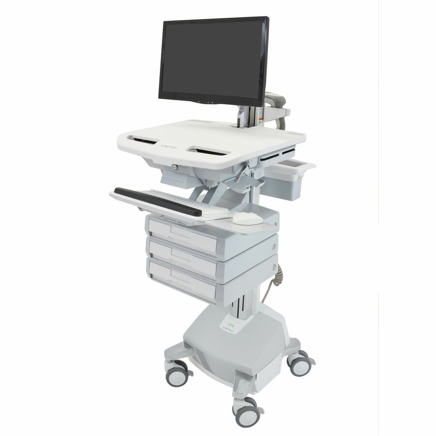 Ergotron StyleView Cart with LCD Arm, LiFe Powered, 3 Drawers (1x3), US/CA/MX