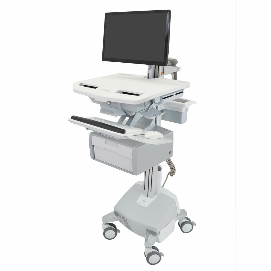 Ergotron StyleView Cart with LCD Arm, LiFe Powered, 1 Tall Drawer (1x1), US/CA/MX