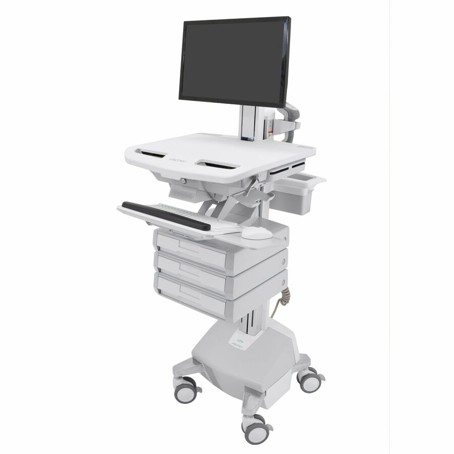 Ergotron StyleView Cart with LCD Pivot, LiFe Powered, 3 Drawers (1x3), US/CA/MX