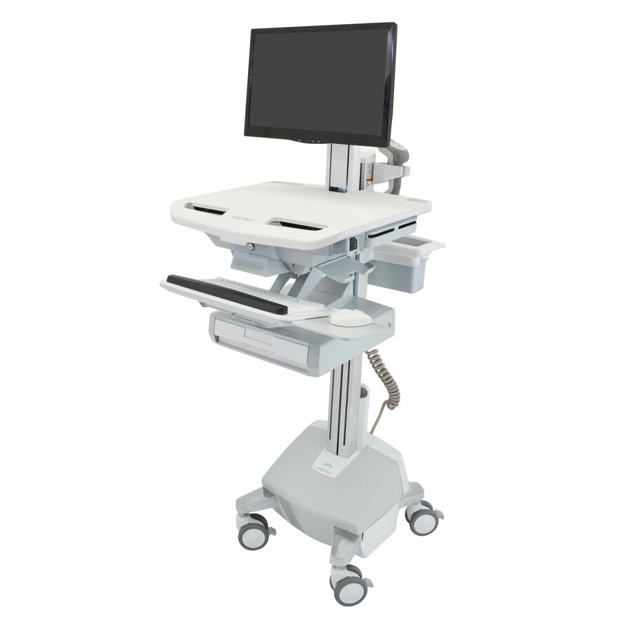 Ergotron StyleView Electric Lift Cart with Pivot, LiFe Powered, 1 Drawer (1x1)