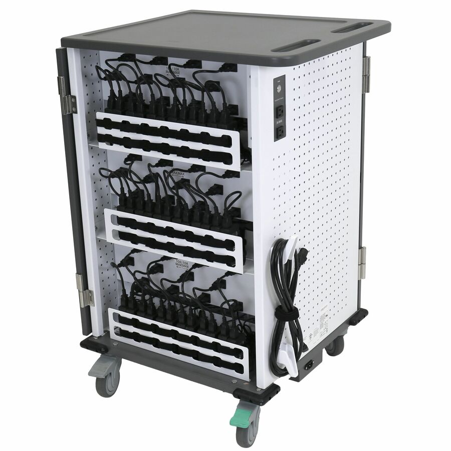 Ergotron YES36 Adjusta Charging Cart, Pre-wired with Thirty-Six 65W USB-C Adapters