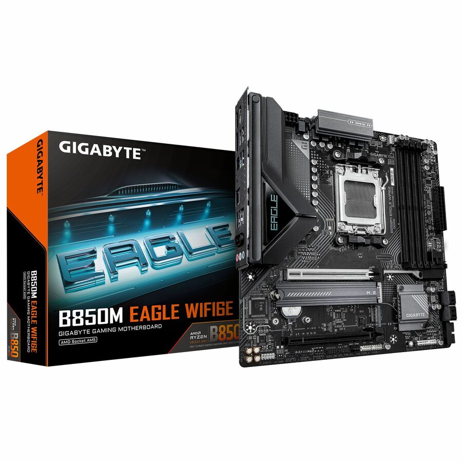 GIGABYTE Ultra Durable B850M EAGLE WIFI6E Gaming Desktop Motherboard - AMD B850 Chipset - Socket AM5 - Micro ATX