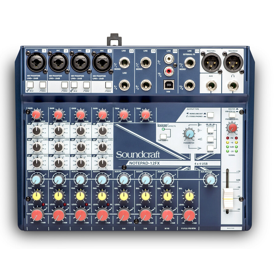 Soundcraft Small-format Analog Mixing Console with USB I/O and Lexicon Effects