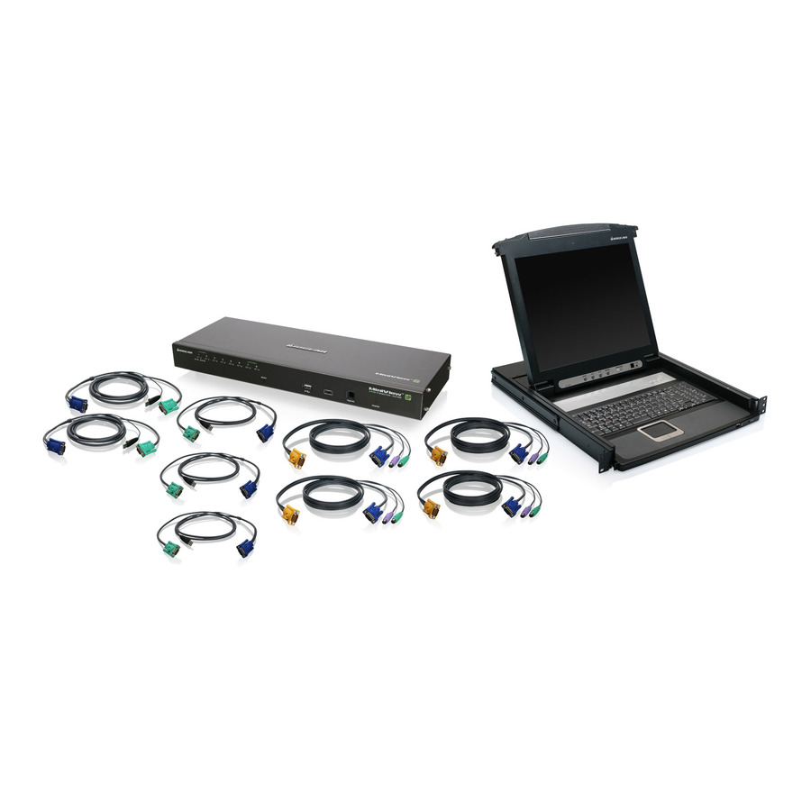 IOGEAR 8-Port IP Based KVM and 17" LCD KVM Console Bundle