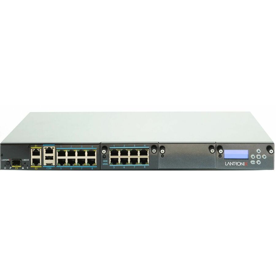 LM83X Console Server with 16 total serial ports & LCD card, dual DC power