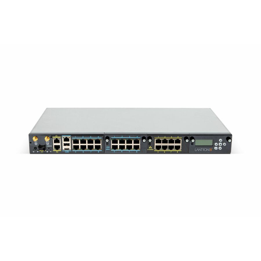 LM83X Console Server with 40 total serial ports, dual DC power