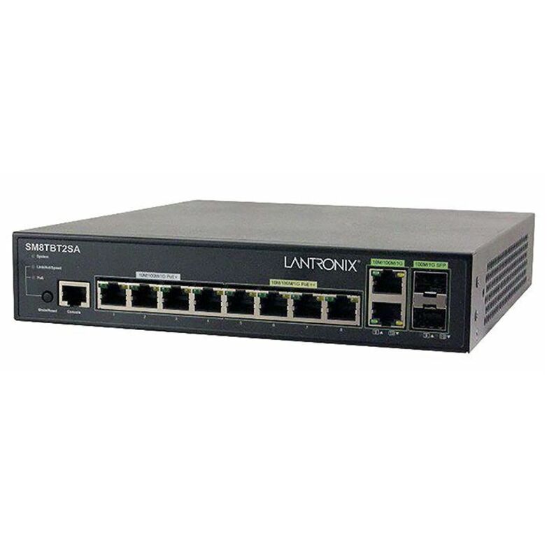 Lantronix SM8TBT2SA Managed Gigabit Ethernet PoE++ Switch