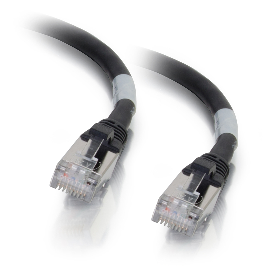 C2G-1ft Cat6a Snagless Shielded (STP) Network Patch Cable - Black